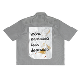 More Espresso Less Depresso Oversized Vertical Stripe Boxy Shirt