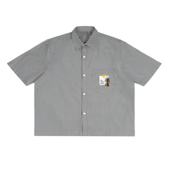 More Espresso Less Depresso Oversized Vertical Stripe Boxy Shirt