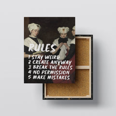 Rules – Stay Weird, Create Anyway – Handwritten Canvas