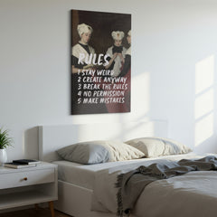Rules – Stay Weird, Create Anyway – Handwritten Canvas